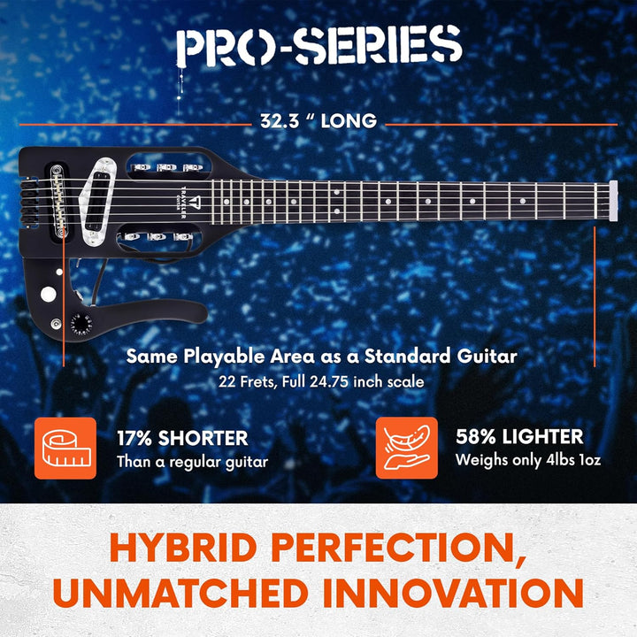 Traveler Guitar Pro-Series Mod-X E-Gitarre, Schwarz matt (PSM BKM) Schwarz matt Griffbrett aus schwa