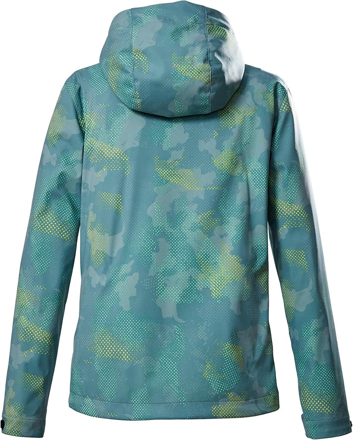 Killtec Mädchen Kos 205 Grls Sftshll Jckt Softshelljacke/Outdoorjacke mit Kapuze, stahlmint