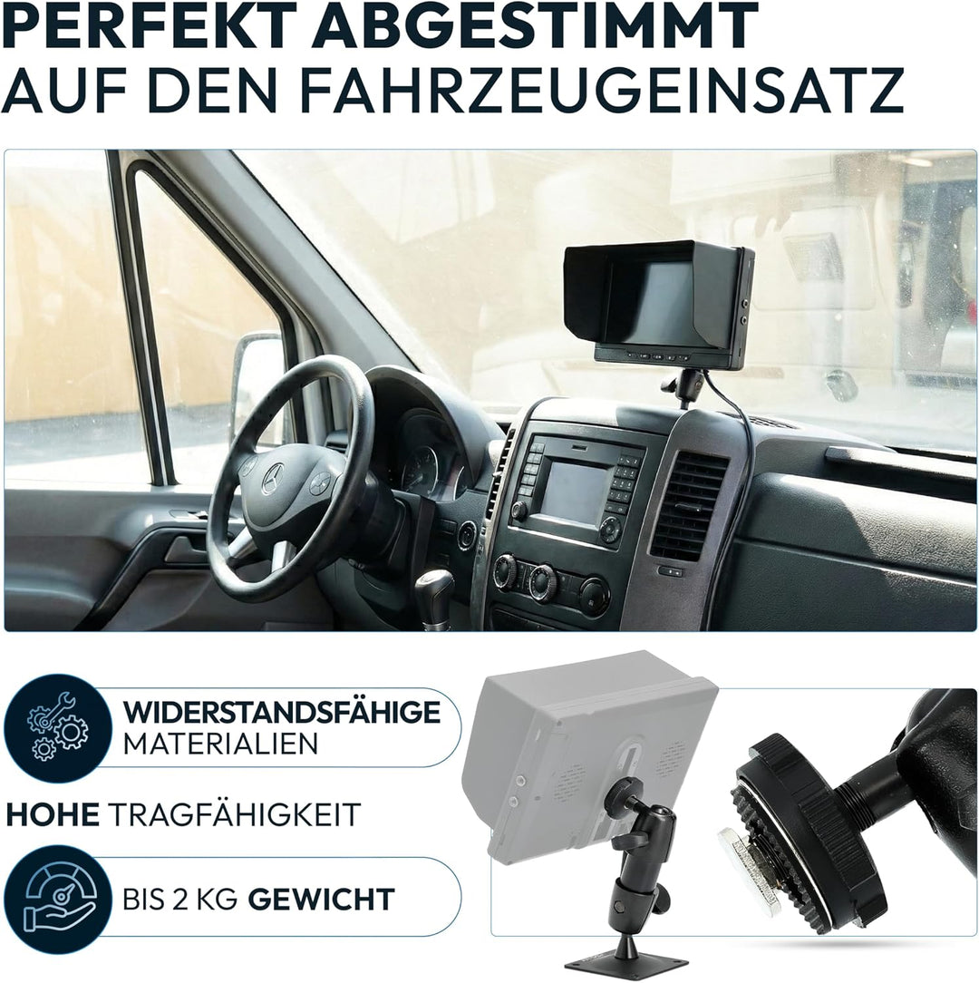 VSG24 Flex ONE Monitorhalterung für Rückfahrmonitor 5–10 Zoll – stabile Halterung für Wohnmobil, Tra
