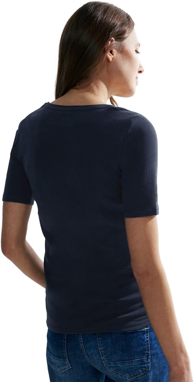 Cecil Damen Style Lena Basic T-Shirt Baumwolle S Universal Blue, S Universal Blue