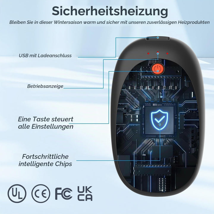 2er-Pack Handwärmer Wiederaufladbarer Magnetischer Taschenwärmer mit 6000mAh USB Elektrische Handwär