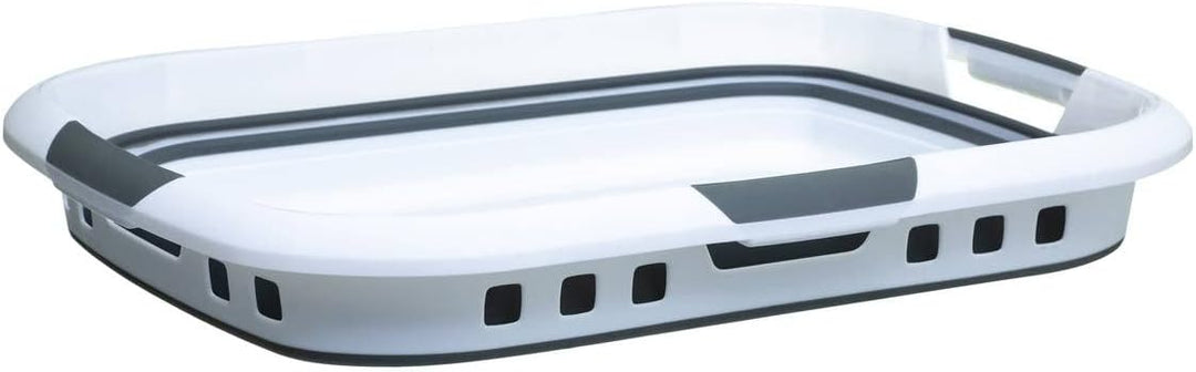 5 five simply smart 5five - faltbarer wäschekorb 45l hugger grau und weiss cm Grau, cm Grau