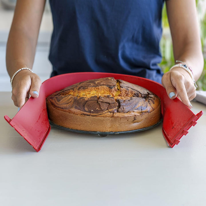 coox Springform mit Glas-Servierplatte und Glasfüssen Ø 26 cm in Rot - Perfektes Backen und Serviere