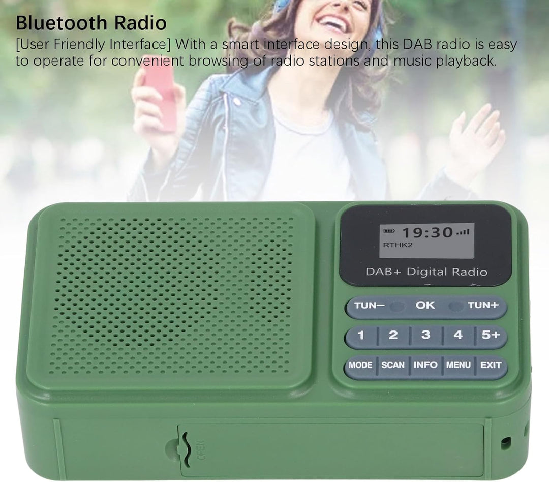 DAB-Radio, Digitalradio, BT-Radio-Lautsprecher, Solarbetriebener 3-W-Stereo-BT-Lautsprecher, Wiedera