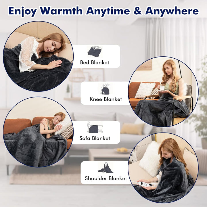 RELAX4LIFE Heizdecke, Wärmedecke mit Abschaltautomatik, Beheizbare Decke 9 Heizstufen 1-9 Timer, Ele