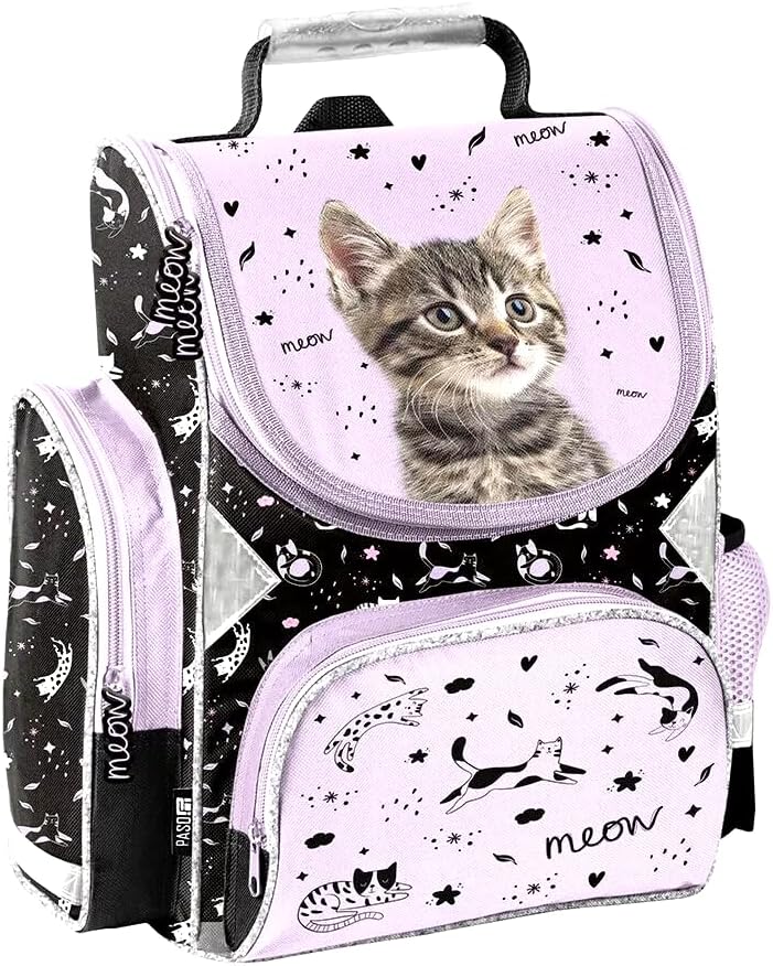 Katze Cat 8 Teile Set SCHULRANZEN Ranzen Tasche Schulrucksack Rucksack Federmappe Tornister Schultüt