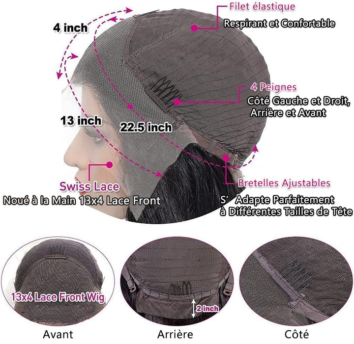 13x4 Lace Frontal Perücke Natürliche Frau Brasilianische Straight Lace Wig 8 Zoll Jungfräuliches Men