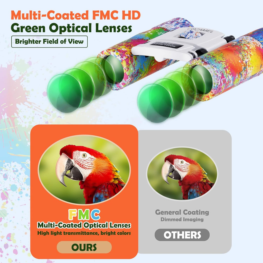 USCAMEL Fernglas Für Kinder, Hochwertig Klein Fernglas Erwachsene, Wasserdichtes Kompakt Mini Ferngl