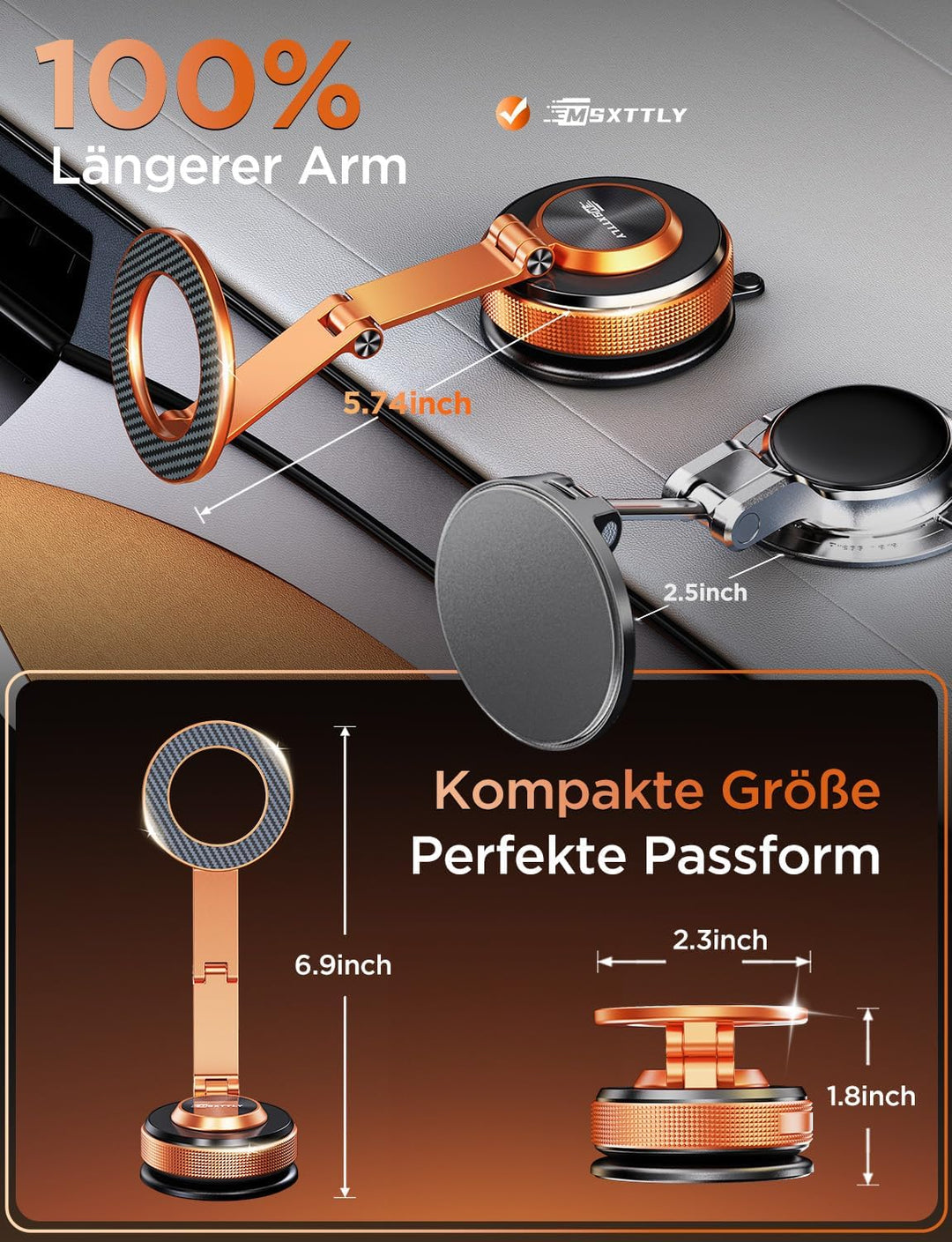 Handyhalterung Auto Magnetisch - Vmag S3 Handyhalterung Magnet 2026 mit Metall Dual Fold Arm & Erwei