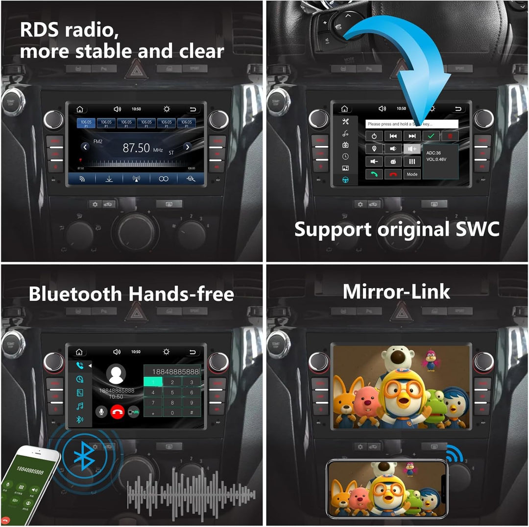Autoradio kompatibel mit drahtlos Carplay/Android Auto für OPEL Antara Zafira Corsa Vivaro Combo mit