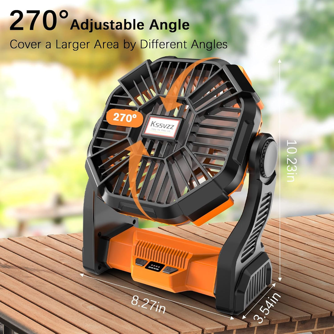 Kssvzz Camping Ventilator 20000mAh, 72 Stunden Akku Ventilator, 4 Geschwindigkeiten Tragbarer Ventil