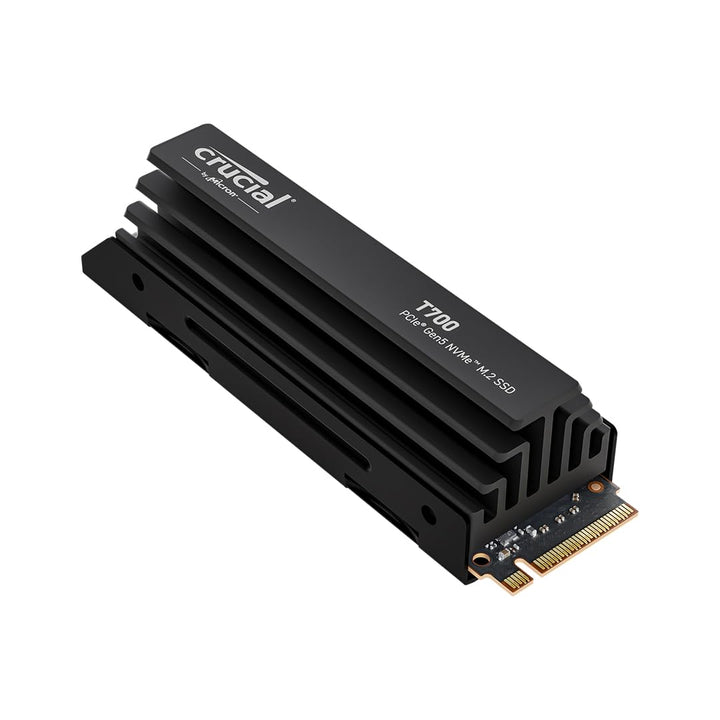 Crucial T700 2TB Gen5 NVMe M.2 SSD mit Kühlkörper - Bis zu 12.400 MB/s - DirectStorage-fähig - Gamin