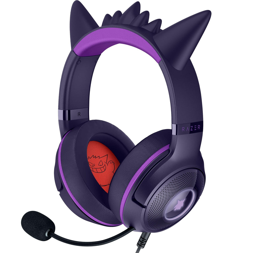 Razer Kraken Kitty V2 - Gengar Pokémon Edition - USB-Headset - Gengar-Stacheln - Streamreaktive Bele