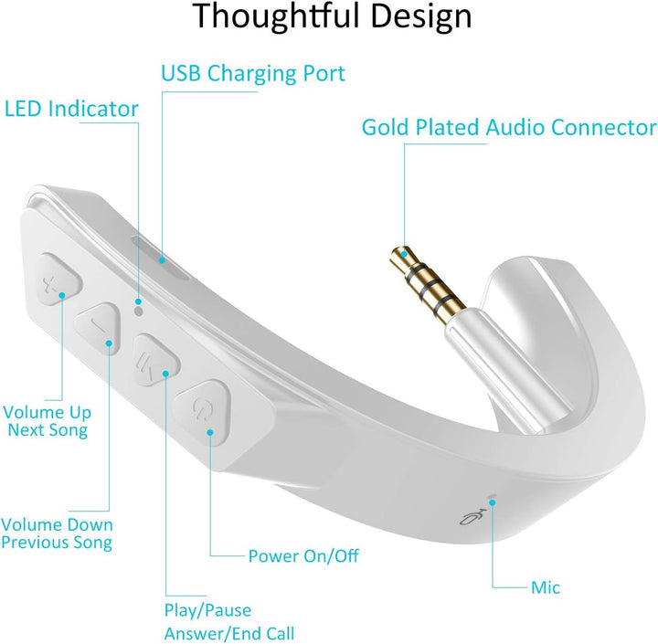 YOCOWOCO Drahtloser Bluetooth 5.0 Adapter für Bose QuietComfort QC25 Kopfhörer, aptX/MIC/Lautstärker