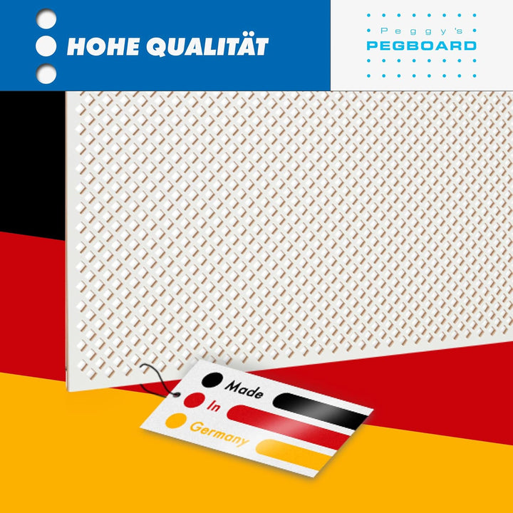 PEGBOARD - VALENCIA Lochwand 122 x 61 x 0,3 cm MDF Holzplatte weiss lackiert - Deutsches Produkt - H