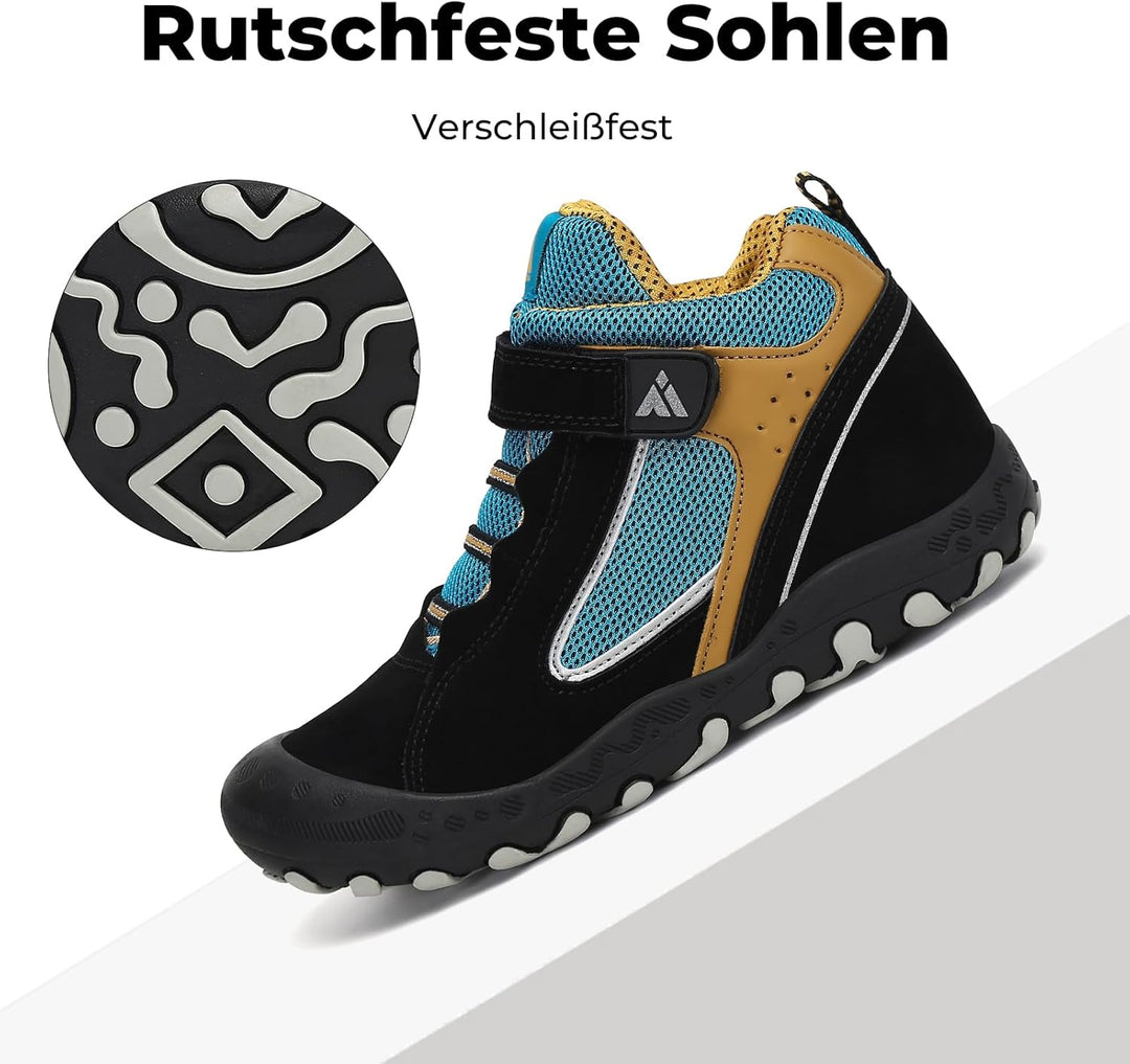 Mishansha Kinder Wanderschuhe Trekking Wanderstiefel Outdoor Trekkingschuhe 28 EU Verkehr Schwarz, 2