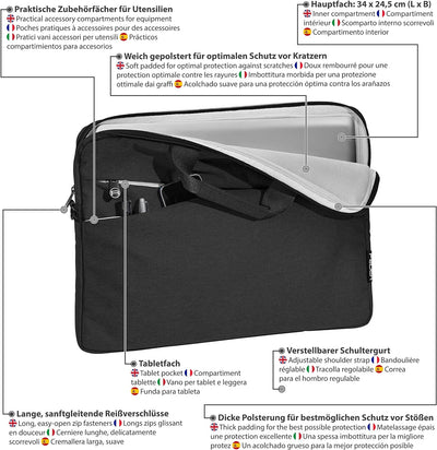 PEDEA Laptoptasche "Fashion" Notebook-Tasche bis 13,3 Zoll (33,8 cm) Umhängetasche mit Schultergurt