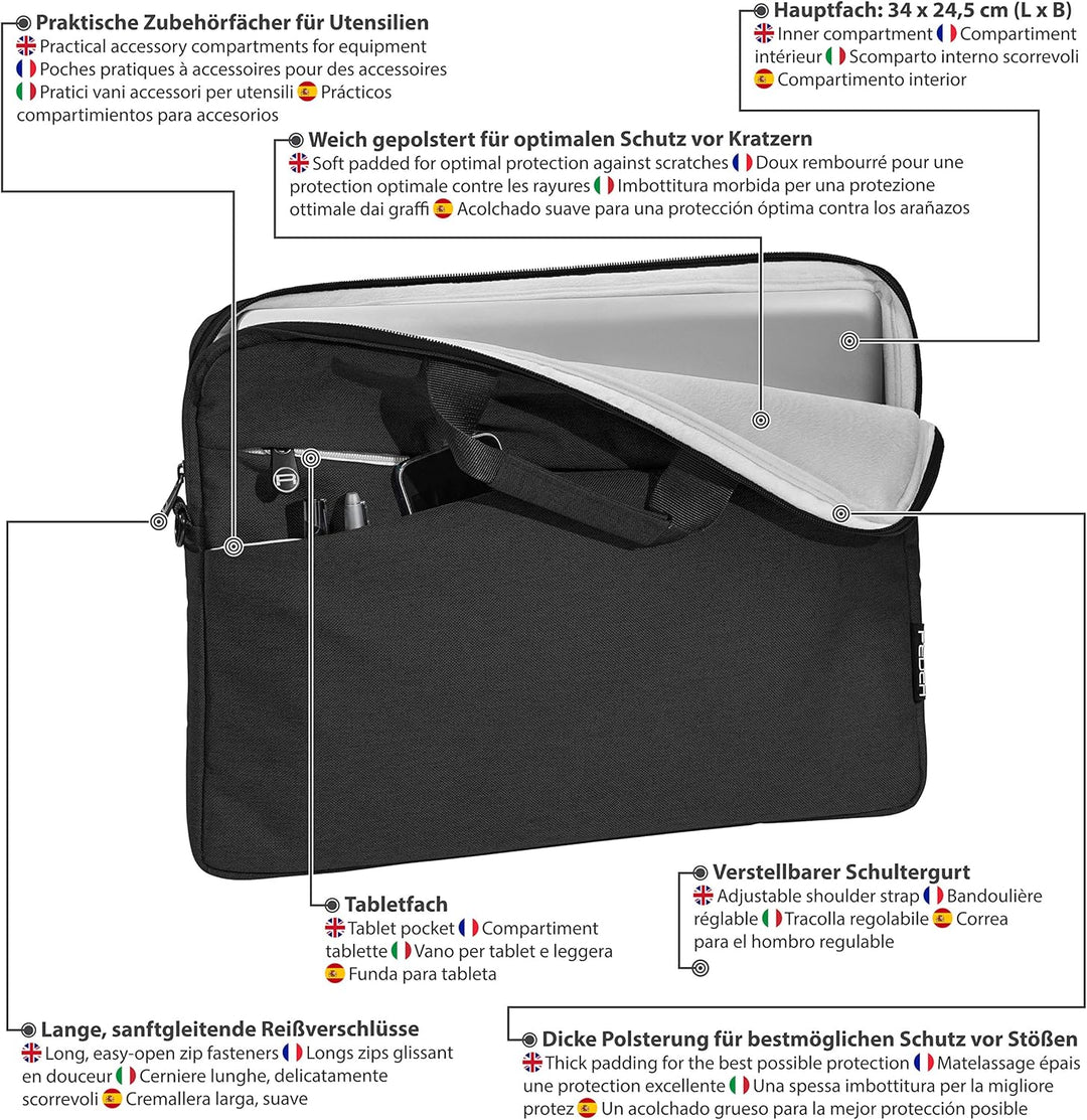 PEDEA Laptoptasche "Fashion" Notebook-Tasche bis 17,3 Zoll (43,9 cm) Umhängetasche mit Schultergurt