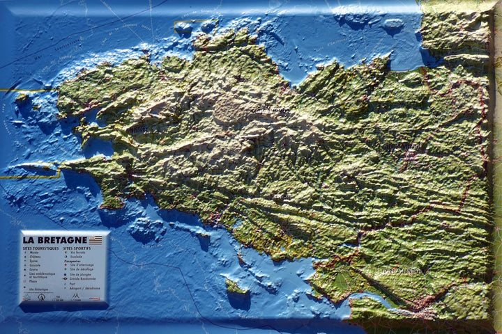 CARTE EN RELIEF DE LA BRETAGNE: CARTE EN RELIEF DE LA BRETAGNE, Taschenbuch
