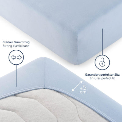 Blumtal® Premium Spannbettlaken 100x200cm Jersey Boxspringbetten 2er Set - Oeko-TEX zertifiziertes B