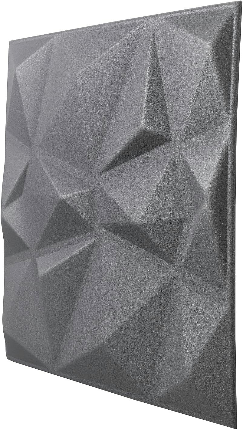 Nord Plus - Wandpaneele aus Styropor 3D Paneele für Decke Dekor Wandverkleidung Paneele (Dunkelgrau,