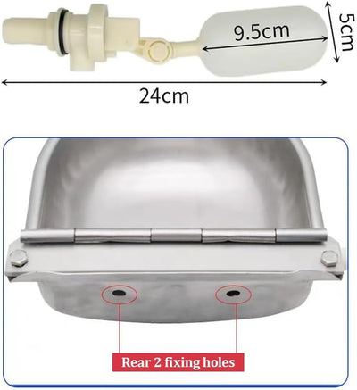 hzexun Automatischer Trinkbrunnen für Hunde 304 Edelstahl Float Typ Vieh Automatische Trinkwasseraus