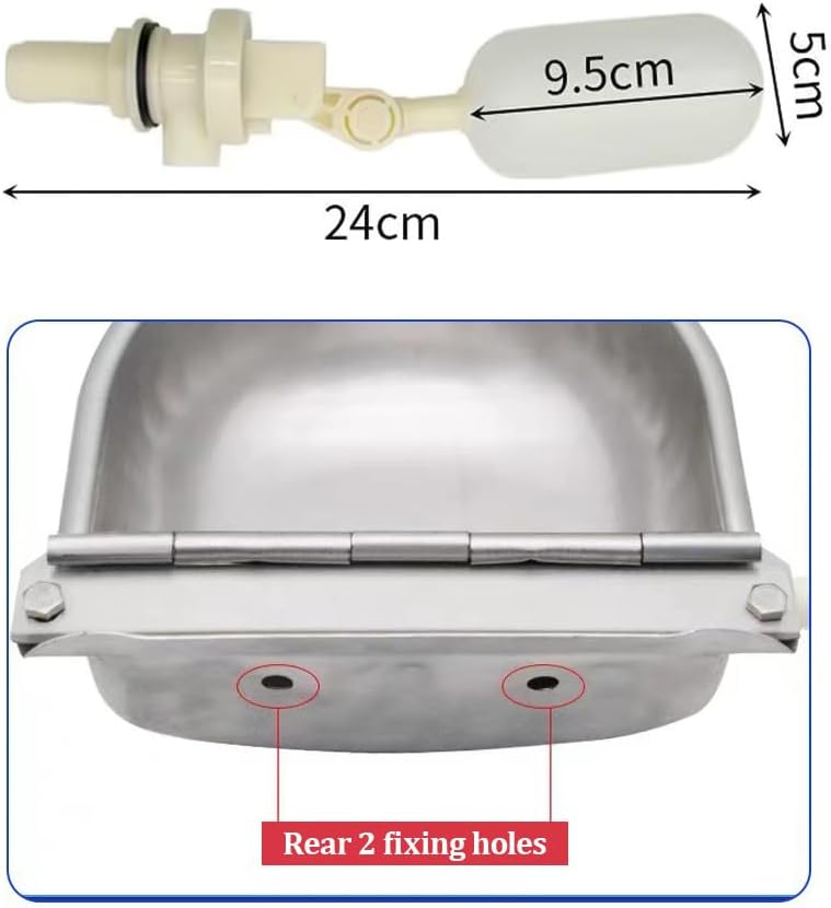 hzexun Automatischer Trinkbrunnen für Hunde 304 Edelstahl Float Typ Vieh Automatische Trinkwasseraus