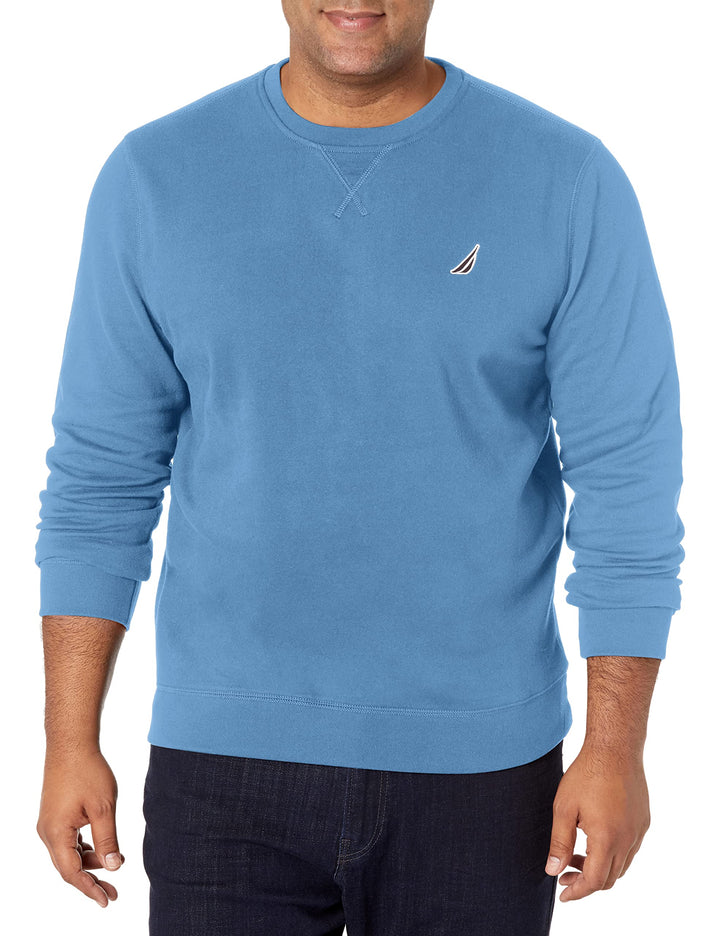 Nautica Herren Basic Crew Neck Fleece Sweatshirt S Blauer Stern, S Blauer Stern