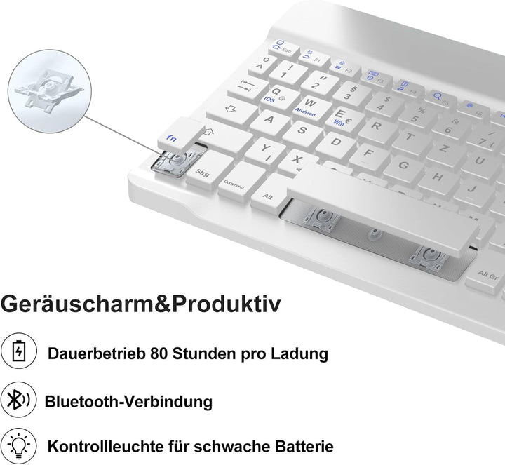 IVEOPPE Hülle mit Tastatur für iPad Pro 11" M5 2025/M4 2024, Deutsches QWERTZ Layout, Magnetisch Abn