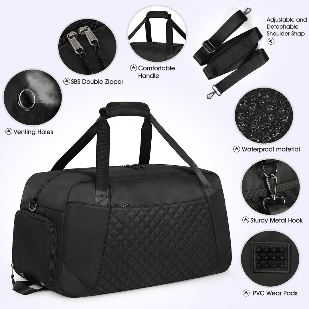 Lubardy Sporttasche Damen 40L Gross Reisetasche Damen Weekender Schwimmtasche Trainingstasche mit Sc