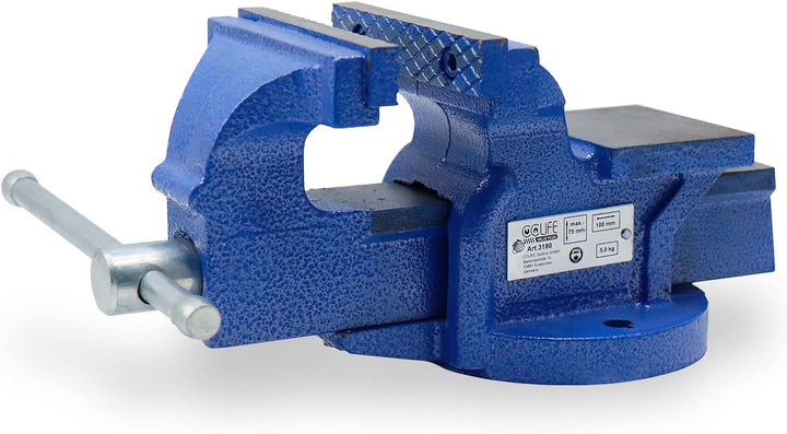 CCLIFE Feststehend Schraubstock 100/125/150 mm für Werkbank Werkbankschraubstock Parallelschraubstoc