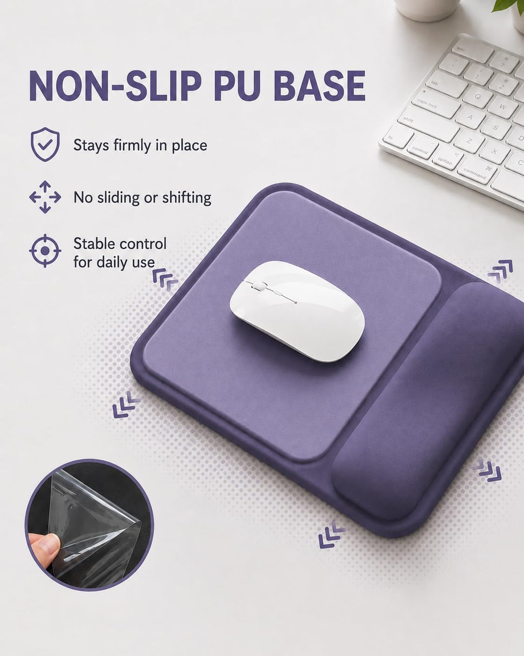 Mauspad mit gelkissen Handgelenkauflage,mousepad ergonomisch Vertieftes Anti-Druck Design, Rutschfes