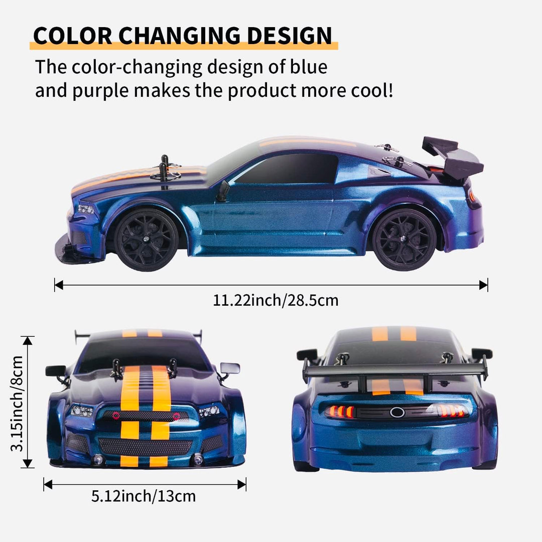 Ferngesteuertes Auto, GT RC Drift Auto Fernbedienung im Massstab 1:14 mit LED-Leuchten, 4WD Spielzeu