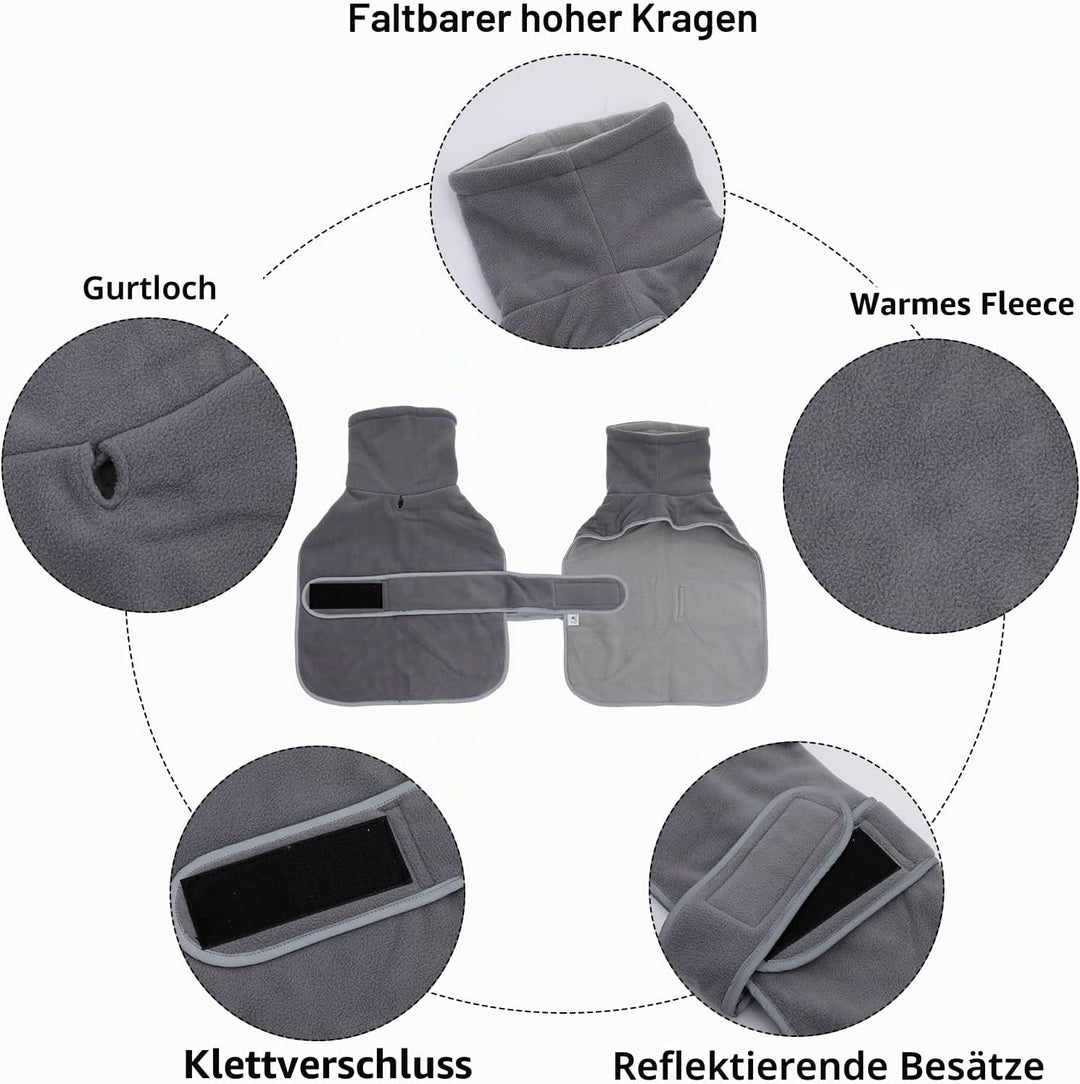 Geyecete -Gemütlich Polarfleece Winter hundemantel fur Dackel,Miniatur Dackel fleece hundepullover,H