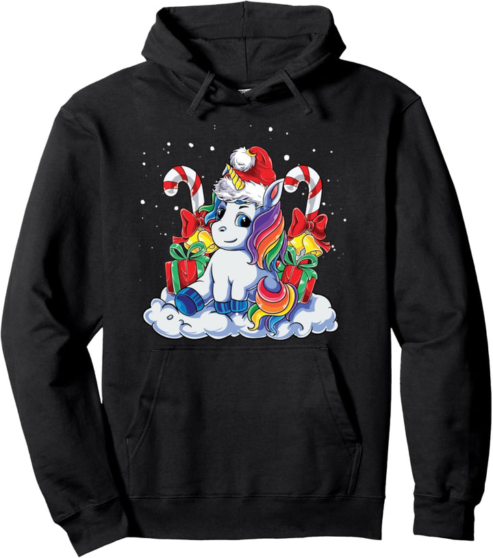 Einhorn Weihnachten Unicorn Schnee Süsses Kinder Einhorn Pullover Hoodie