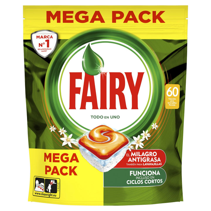 Fairy Todo En 1 Naranja Lavavajillas 60 Cápsulas