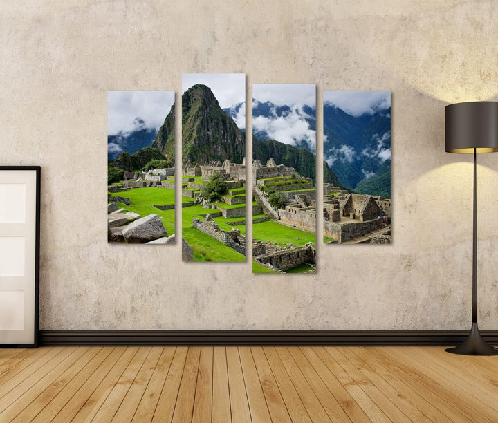 islandburner Bild auf Leinwand Machu Picchu In Peru Bilder Wandbilder Poster Leinwand 130x80cm - 4 T