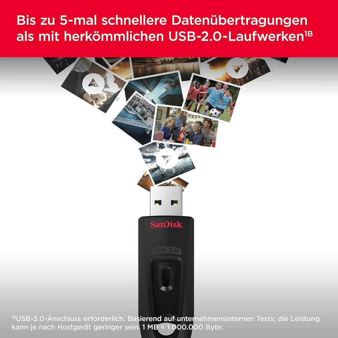 SanDisk Ultra USB 3.0 Flash- Laufwerk 16 GB (SecureAccess Software, Passwortschutz, Übertragungsgesc