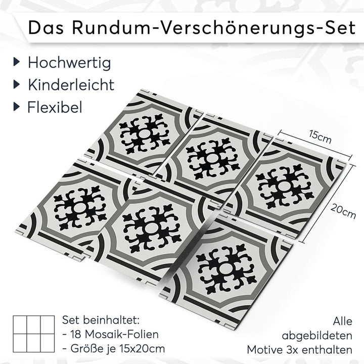 CREATISTO Mosaik Klebefliesen Stickerfliesen Fliesenfolie - Stylische Sticker Aufkleber für Fliesen