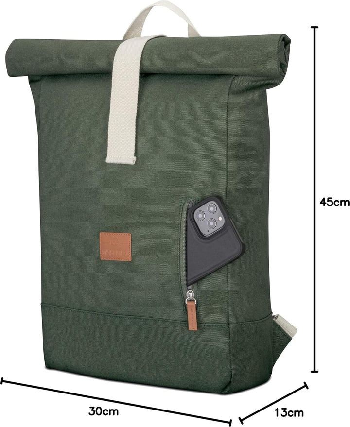 Johnny Urban Rolltop Rucksack Damen & Herren - Adam Large - 16" Laptop Fach - Robustes Baumwoll Canv