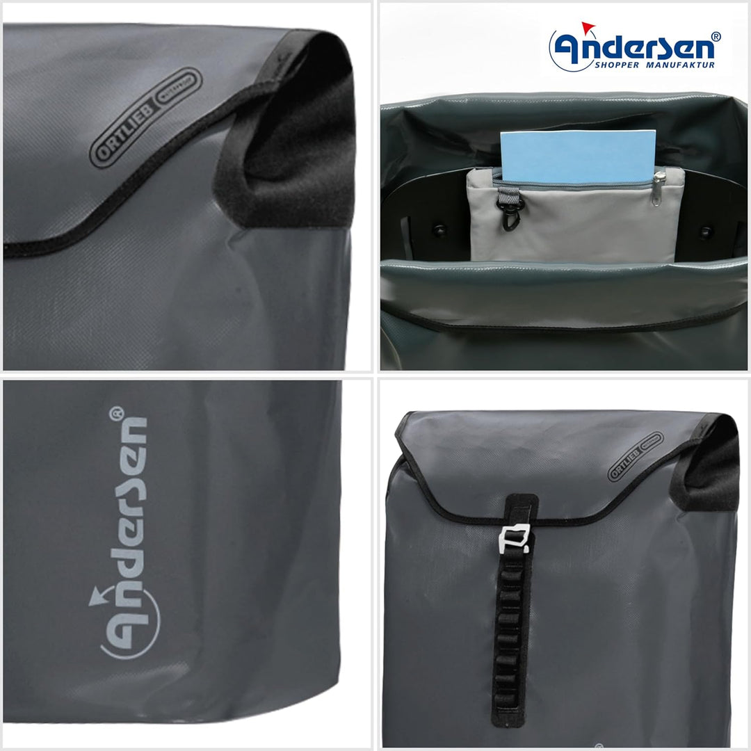 ANDERSEN Einkaufstrolley - Royal Shopper Ortlieb anthrazit 49 L Handwagen, wasserdicht, wetterfest,