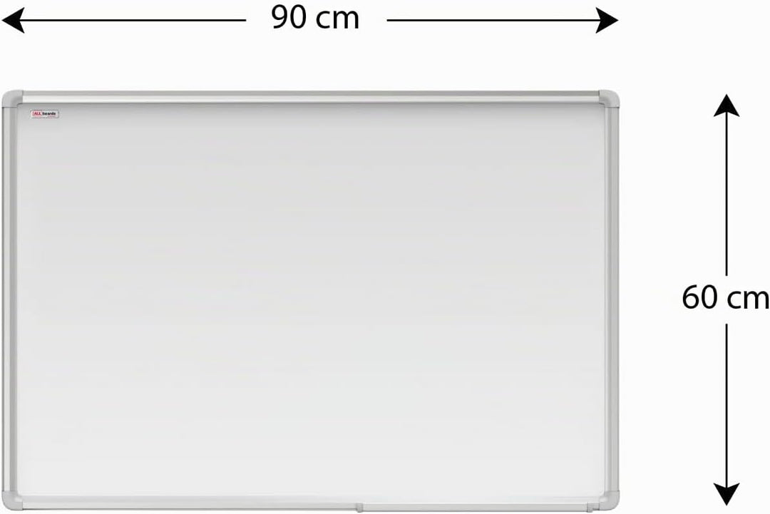 ALLboards Magnetisches Whiteboard, Ceramic Emaillierte Oberfläche 90x60cm Magnettafel mit Alurahmen