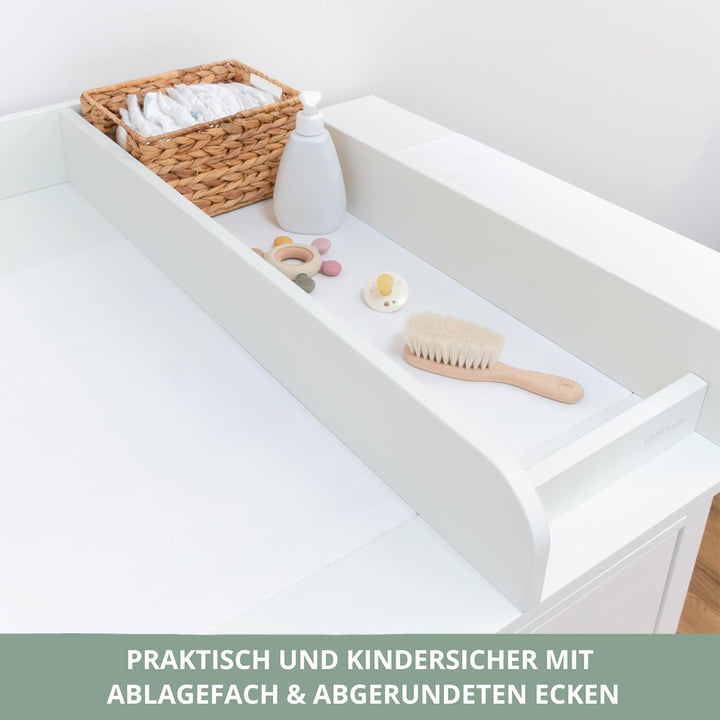 Wickelaufsatz für IKEA HEMNES Kommode - Weiss, 160cm | Mit Trennfach, 100% MDF weiss lackiert · Komm