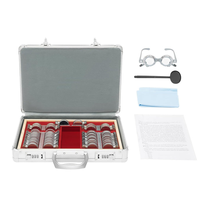 Optische Testlinsen, 104-teilig, mit optischem Testrahmen, Set mit Optometrie-Testlinsen, für besond