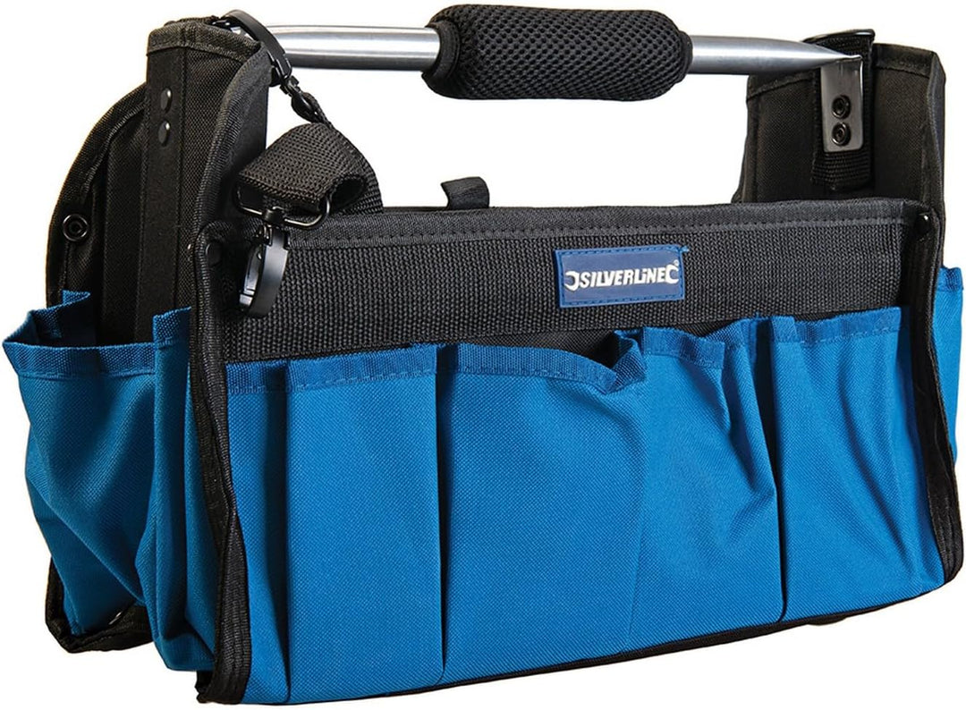 Silverline 748091 Strapazierfähige Werkzeugtasche mit verstärktem Boden 400 x 200 x 255 mm, Tasche