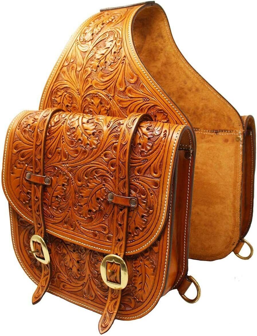 Western-Leder-Satteltasche für Pferde | Reitvergnügen Wanderritt geeignet für Reiten und Fassrennen