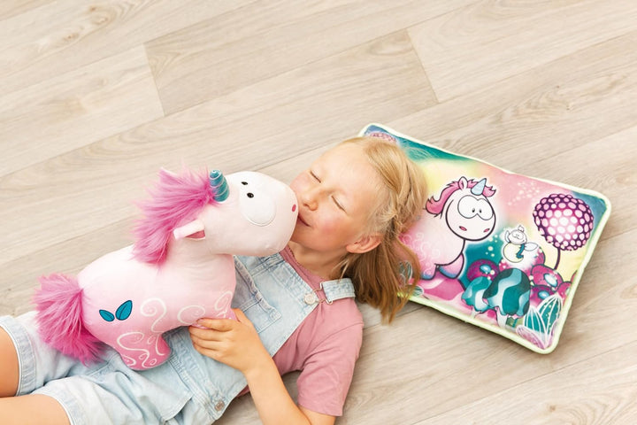 NICI 49107 Kuscheltier Einhorn Midnight Floral 32cm pink stehend-Nachhaltiges Stofftier aus weichem