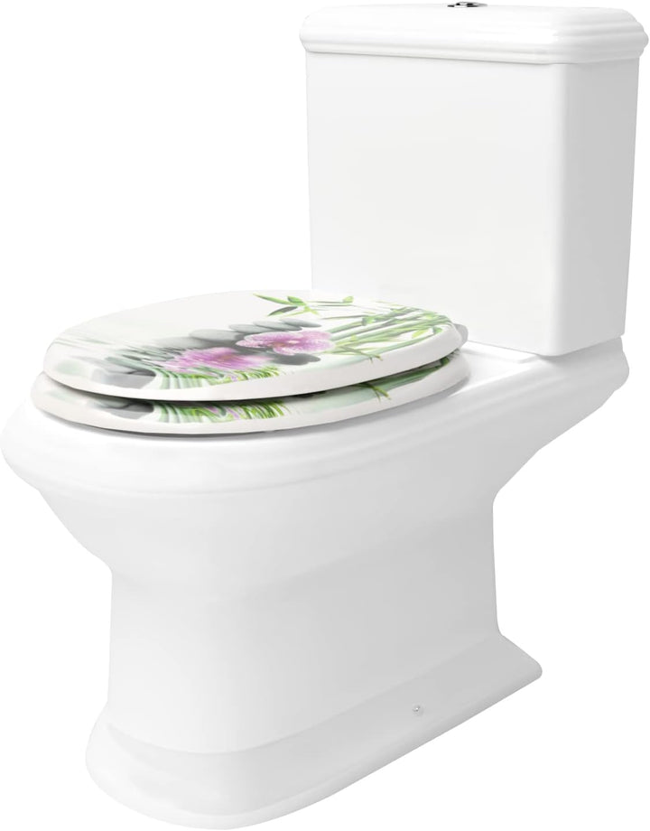WOLTU Premium WC-Sitz Toilettensitz mit Absenkautomatik, MDF Holzkern, Softclose Scharnier, Antibakt