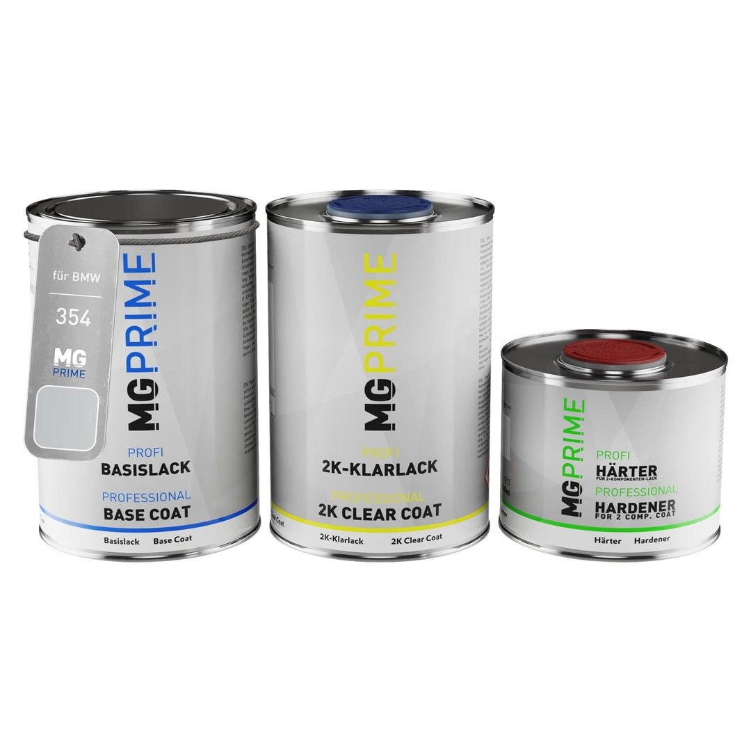 MG PRIME Autolack Dose Set für BMW 354 Titansilber Metallic/Titanium Silver Metallic Basislack 2K Kl
