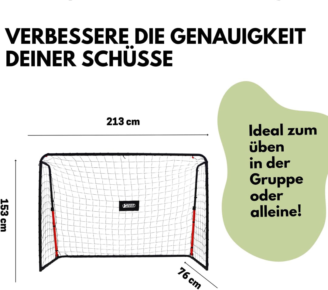 Best Sporting Rebound Fussballtor I Fussball Tor 213 cm x 153 cm x 76 cm I Fussballtor gross I Hochw